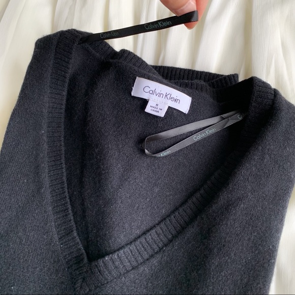 Calvin Klein Black V-Neck Sweater* - Picture 3 of 5